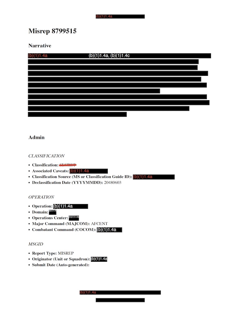 DOW-UAP-D003, Mission Report, Arabian Gulf, 2020