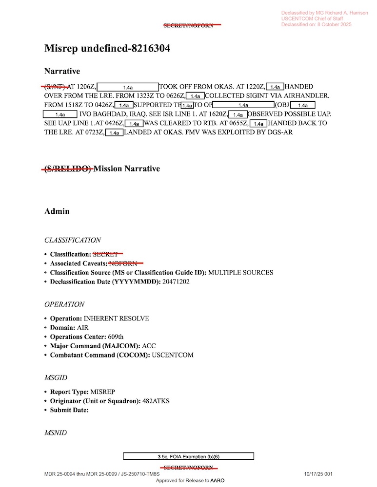 DOW-UAP-D018, Mission Report, Iraq, December 2022