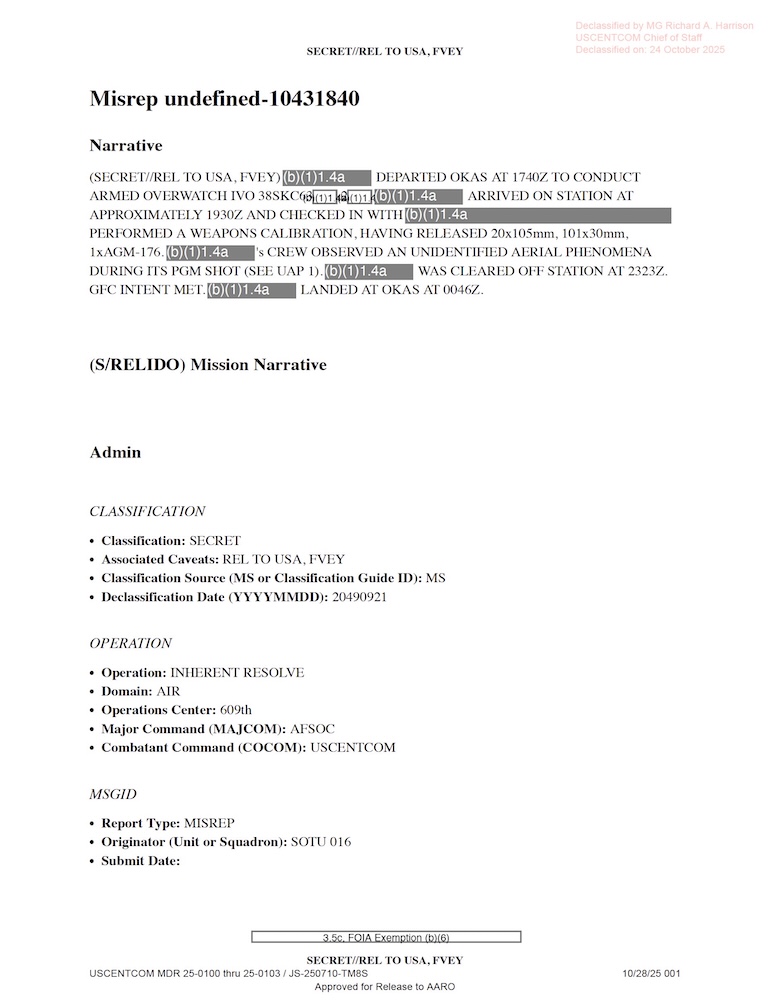 DOW-UAP-D028, Mission Report, Iraq, September 2024