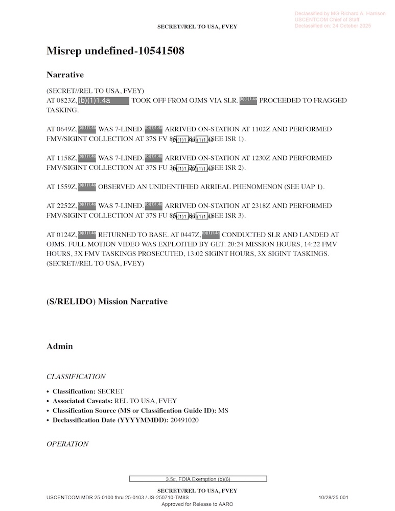 DOW-UAP-D032, Mission Report, Syria, October 2024