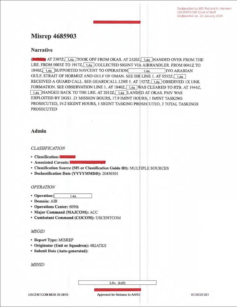 DOW-UAP-D061, Mission Report, Arabian Gulf, August 2020