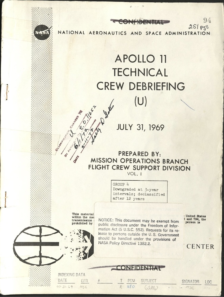 NASA-UAP-D004, Apollo 11 Technical Crew Debriefing, 1969