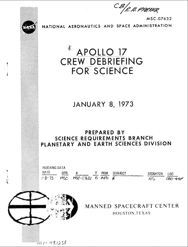 NASA-UAP-D005, Apollo 17 Crew Debriefing for Science, 1973